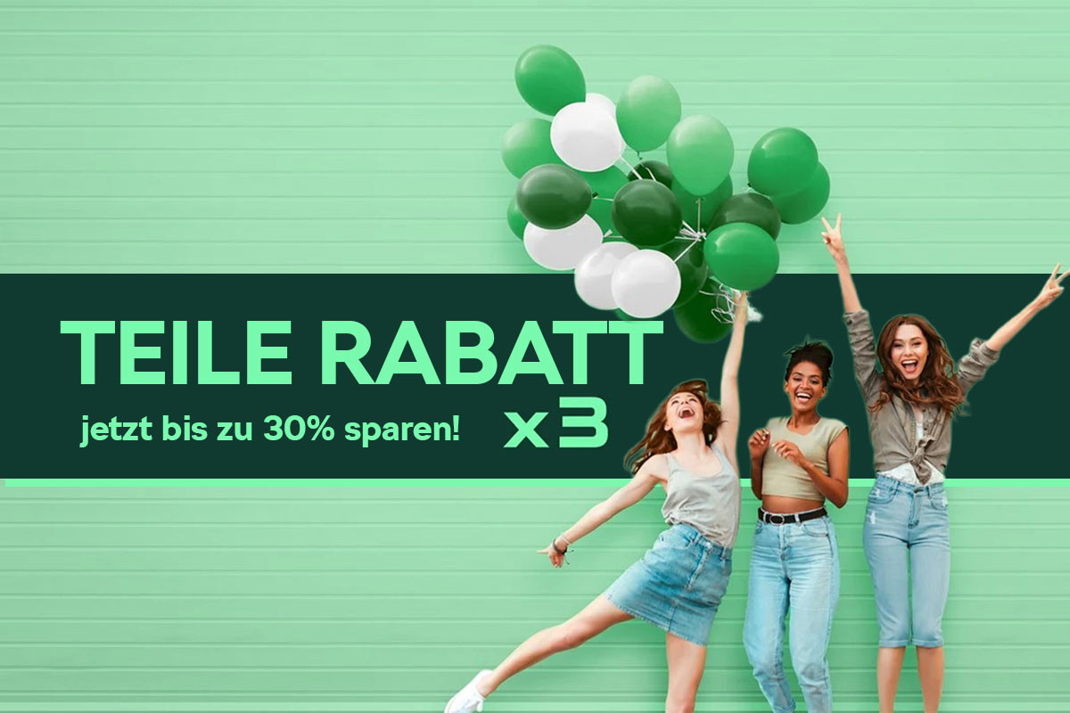 Bild zeigt ein Logo für Škoda Teilerabatt x3